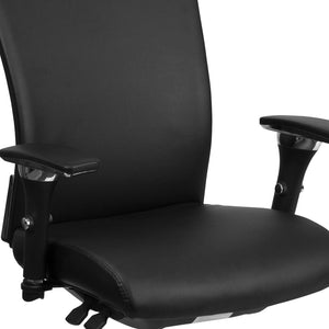 English Elm HERCULES Ergonomic 24/7 Heavy-Duty Office Chair for Intensive Use with Adjustable Comfort Features Black LeatherSoft GO-WY-85-7-GG