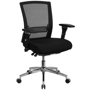 English Elm HERCULES Ergonomic 24/7 Heavy-Duty Office Chair for Intensive Use with Adjustable Comfort Features Black Mesh & Fabric GO-WY-85-8-GG