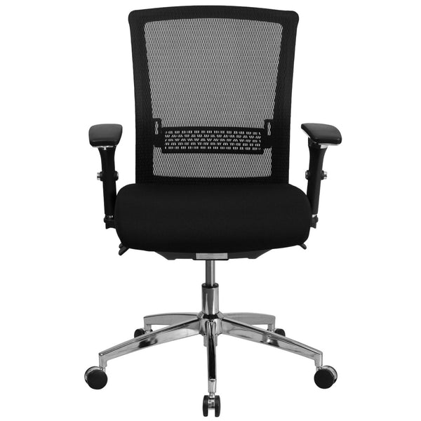 English Elm HERCULES Ergonomic 24/7 Heavy-Duty Office Chair for Intensive Use with Adjustable Comfort Features Black Mesh & Fabric GO-WY-85-8-GG