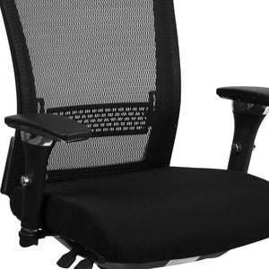 English Elm HERCULES Ergonomic 24/7 Heavy-Duty Office Chair for Intensive Use with Adjustable Comfort Features Black Mesh & Fabric GO-WY-85-8-GG