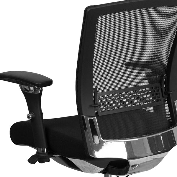 English Elm HERCULES Ergonomic 24/7 Heavy-Duty Office Chair for Intensive Use with Adjustable Comfort Features Black Mesh & Fabric GO-WY-85-8-GG