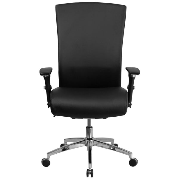 English Elm HERCULES Series Ergonomic Office Chair for 24/7 Use, 300 lb Capacity, Durable Comfort & Support Black LeatherSoft GO-WY-85H-1-GG