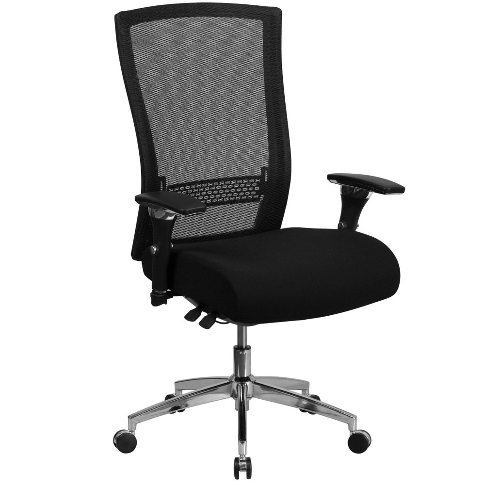 English Elm HERCULES Series Ergonomic Office Chair for 24/7 Use, 300 lb Capacity, Durable Comfort & Support Black LeatherSoft GO-WY-85H-1-GG