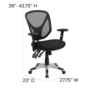 English Elm Sam Ergonomic Mid-Back Black Mesh Office Chair with Adjustable Arms for Ultimate Comfort & Support GO-WY-89-GG