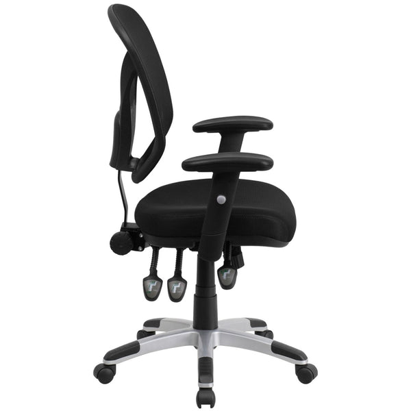 English Elm Sam Ergonomic Mid-Back Black Mesh Office Chair with Adjustable Arms for Ultimate Comfort & Support GO-WY-89-GG