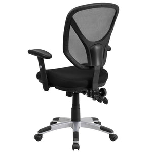 English Elm Sam Ergonomic Mid-Back Black Mesh Office Chair with Adjustable Arms for Ultimate Comfort & Support GO-WY-89-GG