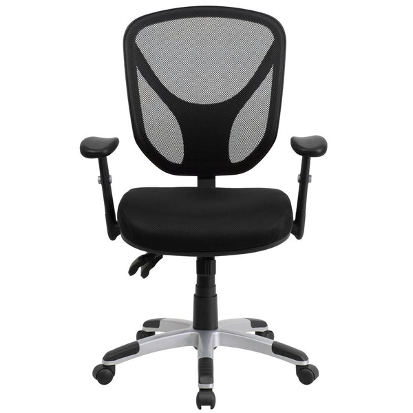 English Elm Sam Ergonomic Mid-Back Black Mesh Office Chair with Adjustable Arms for Ultimate Comfort & Support GO-WY-89-GG