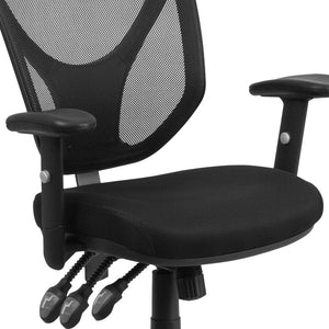 English Elm Sam Ergonomic Mid-Back Black Mesh Office Chair with Adjustable Arms for Ultimate Comfort & Support GO-WY-89-GG