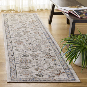 Safavieh Grove Ivory & Rust Blue Square Rug — Transitional Turkish Power‑Loomed Design, Durable Low Pile Finish 6'-7" x 6'-7" GOV600A-7SQ