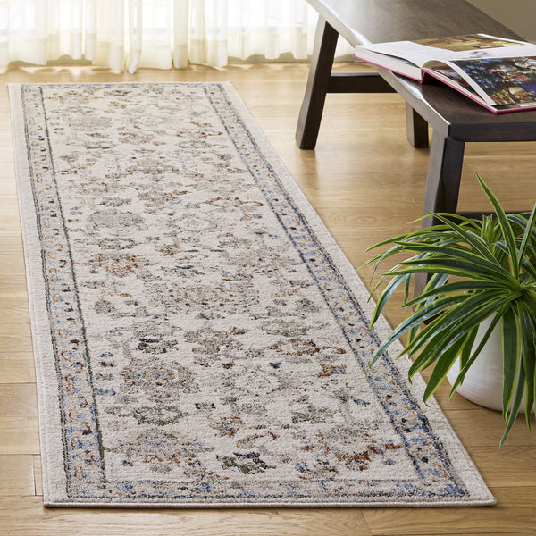 Safavieh Grove Elegant Ivory Runner With Rust-Blue Accents — Low-Profile, Durable Power-Loomed Turkish Rug 2'-2" x 8'-0" GOV600A-28