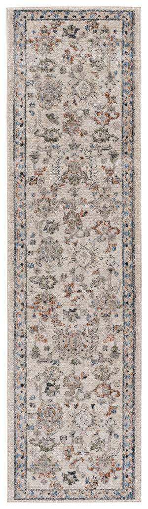 Safavieh Grove Ivory Field Rug With Rust-Blue Accents — Power-Loomed Turkish Low-Profile, Durable Elegance 5'-3" x 7'-6" GOV600A-5