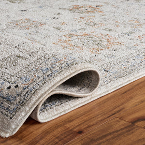 Safavieh Grove Ivory And Rust Blue Transitional Area Rug — Low Pile, Durable Power-Loomed Design For Living Rooms 8'-0" x 10'-0" GOV600A-8