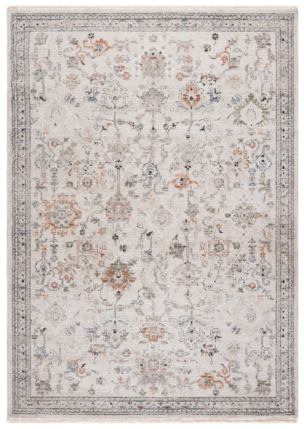 Safavieh Grove Elegant Ivory And Rust Blue Area Rug, Low-Profile Power-Loomed Turkish Weave For Modern Rooms 4'-0" x 6'-0" GOV600A-4