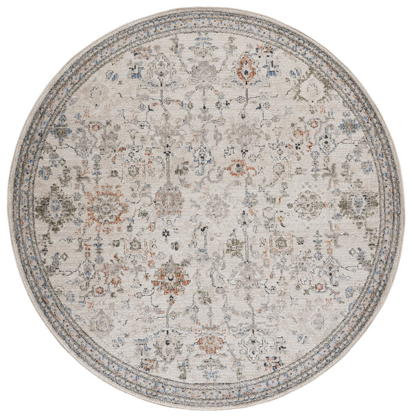 Safavieh Grove Ivory Field Rug With Rust-Blue Accents — Power-Loomed Turkish Low-Profile, Durable Elegance 5'-3" x 7'-6" GOV600A-5