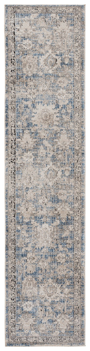 Safavieh Grove Elegant Blue And Beige Runner — Low‑Profile, Stain‑Resistant Power‑Loomed Turkish Weave For Halls 2'-2" x 8'-0" GOV600M-28
