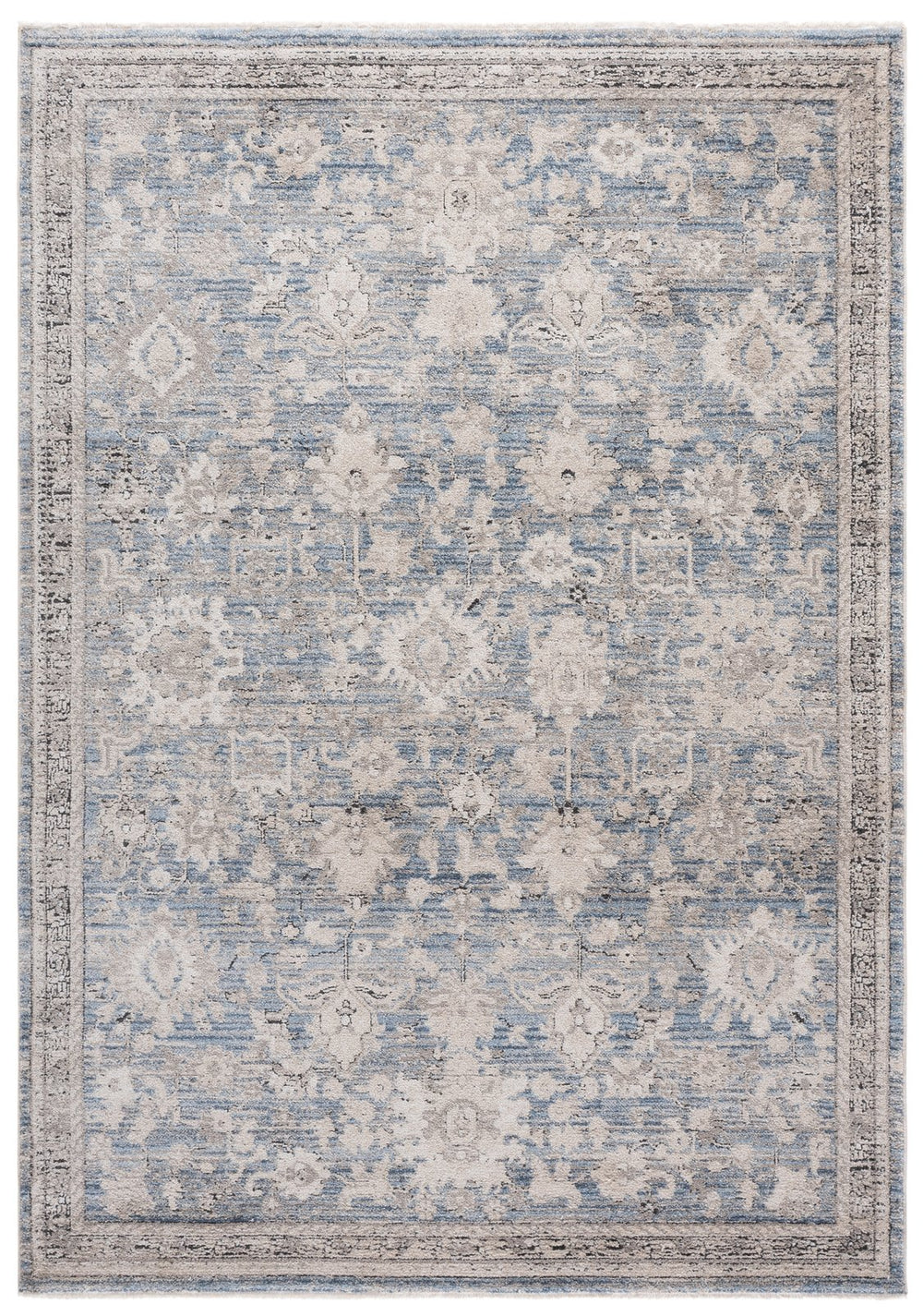 Safavieh Grove Elegant Blue And Beige Runner — Low‑Profile, Stain‑Resistant Power‑Loomed Turkish Weave For Halls 2'-2" x 8'-0" GOV600M-28