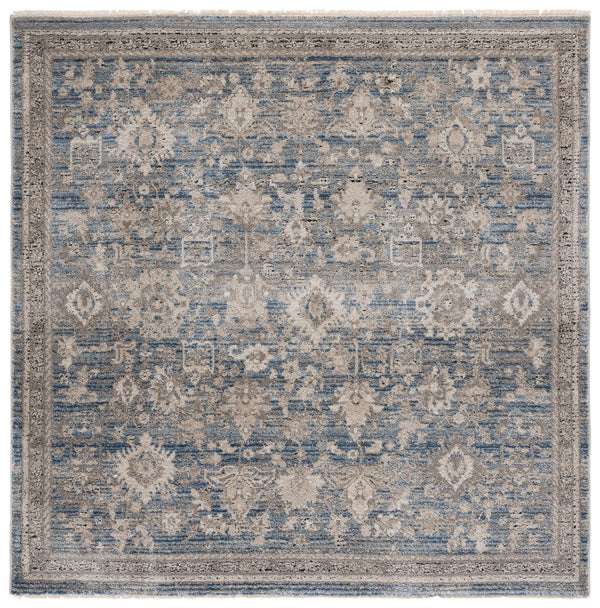 Safavieh Grove Blue-Beige Transitional Area Rug, Low Pile Durable Power-Loomed Polypropylene Blend For Living Rooms 5'-3" x 7'-6" GOV600M-5