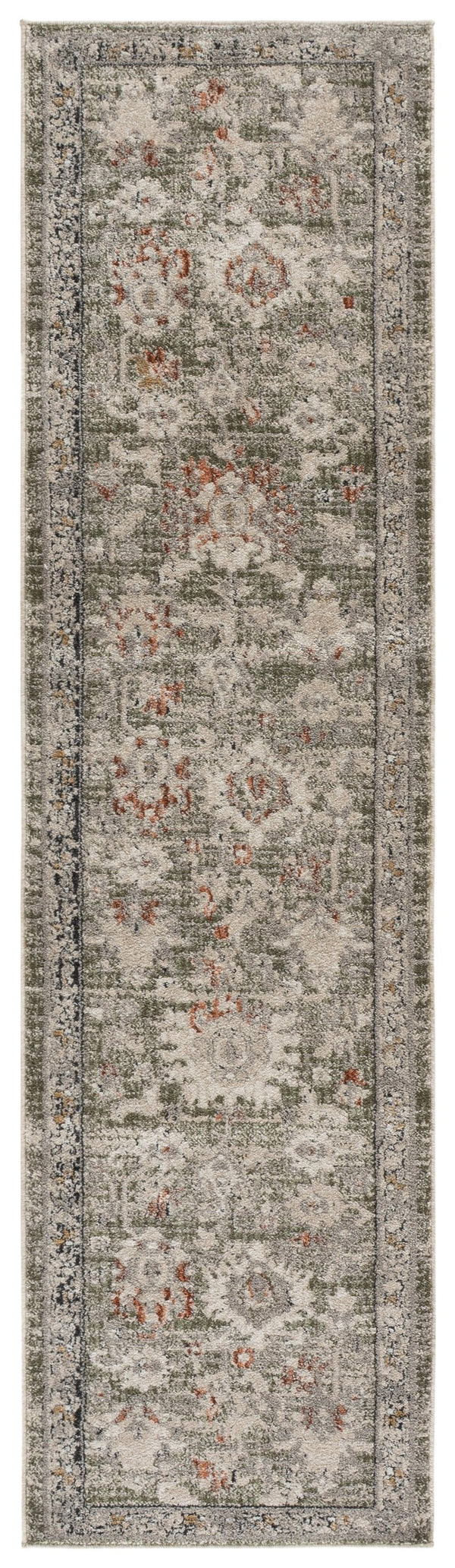 Safavieh Grove Round Area Rug In Soothing Green And Grey — Power-Loomed Low-Profile Transitional Charm 6'-7" x 6'-7" GOV600Y-7R