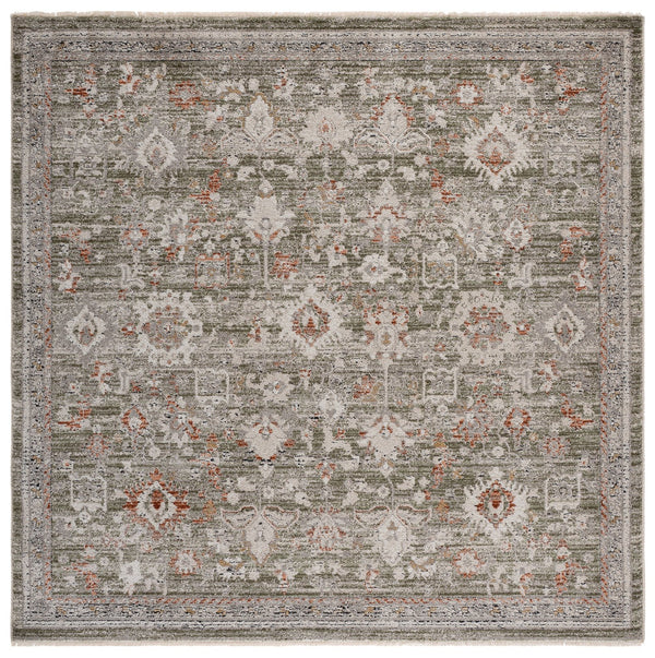 Safavieh Grove Turkish‑Inspired Green Grey Rug — Low‑Profile 3/8" Pile, Durable Power‑Loomed Poly Blend Finish 5'-3" x 7'-6" GOV600Y-5