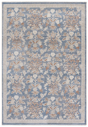 Safavieh Grove Blue And Ivory Floral Area Rug — Low-Profile, Stain-Resistant Power-Loomed Turkish Design 5'-3" x 7'-6" GOV630M-5