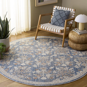 Safavieh Grove Serene Blue Ivory Floral Runner Rug — Low-Profile Power-Loomed Design, Durable Easy-Care Fiber 2'-2" x 8'-0" GOV630M-28
