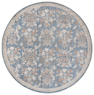 Safavieh Grove Blue And Ivory Floral Area Rug — Low-Profile, Stain-Resistant Power-Loomed Turkish Design 5'-3" x 7'-6" GOV630M-5