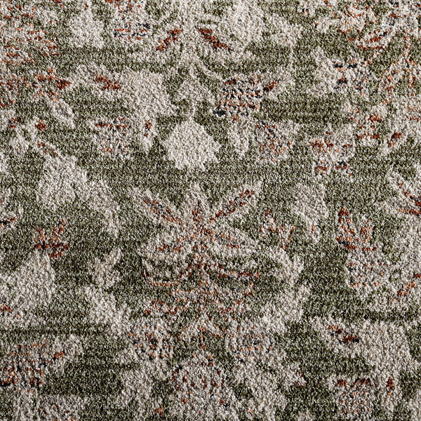 Safavieh Grove Round Green And Ivory Area Rug, Subtle Floral Low-Pile Power-Loomed In Turkey, Stain-Resistant 6'-7" x 6'-7" GOV630Y-7R
