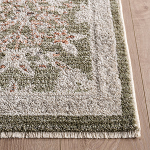 Safavieh Grove Elegant Green And Ivory Floral Area Rug — Low Profile, Durable Power-Loomed Comfort For Homes 4'-0" x 6'-0" GOV630Y-4