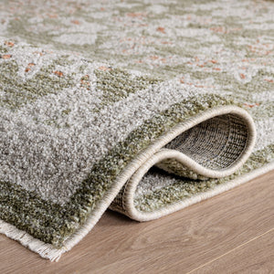 Safavieh Grove Elegant Green And Ivory Floral Area Rug — Low Profile, Durable Power-Loomed Comfort For Homes 4'-0" x 6'-0" GOV630Y-4