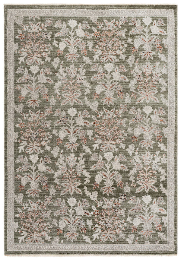 Safavieh Grove Floral Runner Green And Ivory — Low-Profile Durable Power-Loomed Hallway Rug, Stain-Resistant 2'-2" x 8'-0" GOV630Y-28