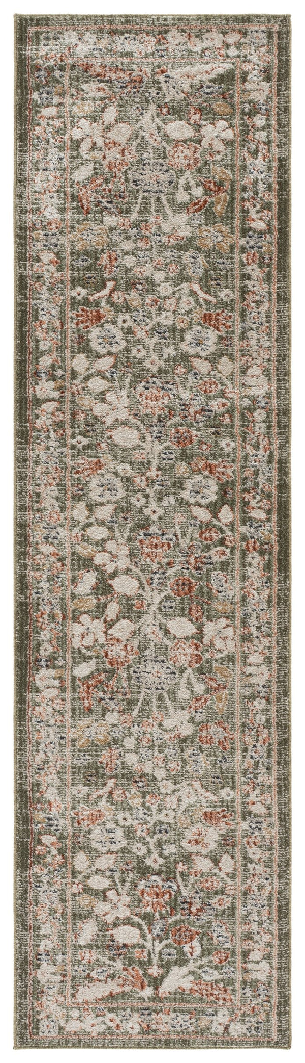 Safavieh Grove Elegant Turkish Green And Ivory Floral Area Rug — Power-Loomed, Low-Profile, Durable Style 6'-7" x 6'-7" GOV632Y-7SQ