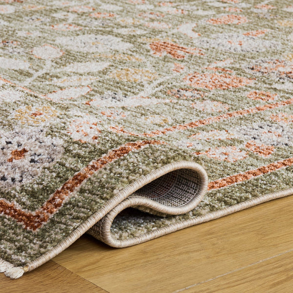 Safavieh Grove Runner Rug In Green And Ivory Floral — Low-Profile, Durable Power-Loomed Poly Blend For Halls 2'-2" x 8'-0" GOV632Y-28