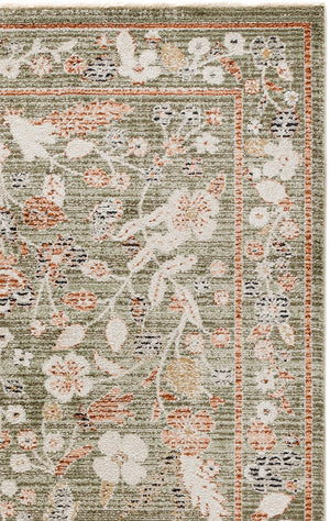 Safavieh Grove Elegant Turkish Green And Ivory Floral Area Rug — Power-Loomed, Low-Profile, Durable Style 6'-7" x 6'-7" GOV632Y-7SQ