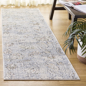 Safavieh Grove Elegant Blue Ivory Floral Area Rug — Low-Profile Power-Loomed Turkish Durability & Stain Resistance 6'-7" x 6'-7" GOV634M-7SQ