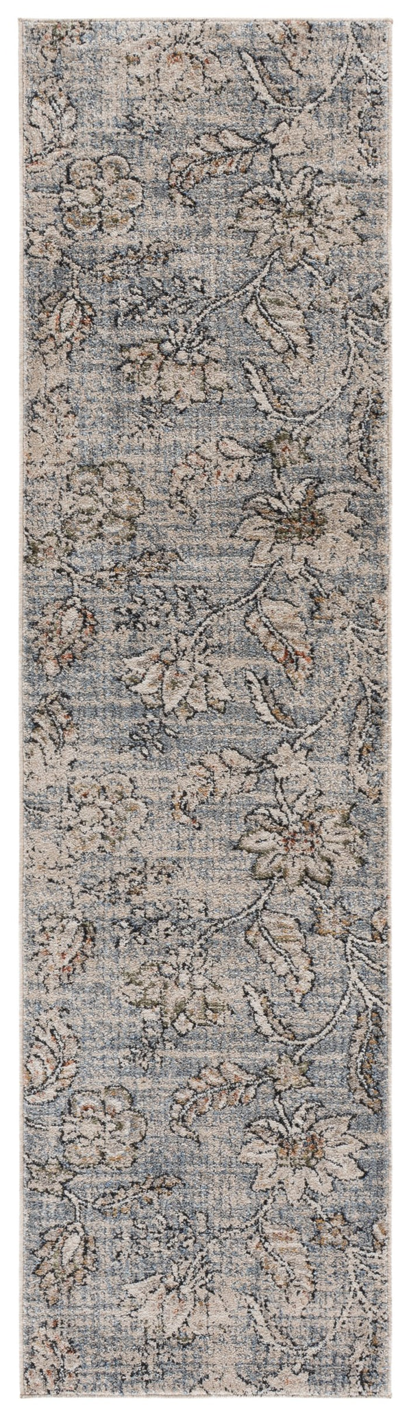 Safavieh Grove Elegant Round Blue And Ivory Floral Rug, Low-Profile Power-Loomed Turkish Durability For Home Decor 6'-7" x 6'-7" GOV634M-7R