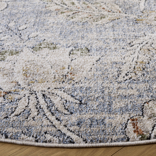 Safavieh Grove Elegant Blue And Ivory Floral Area Rug, Low-Profile Power-Loomed Design From Turkey, Stain-Resistant 4'-0" x 6'-0" GOV634M-4