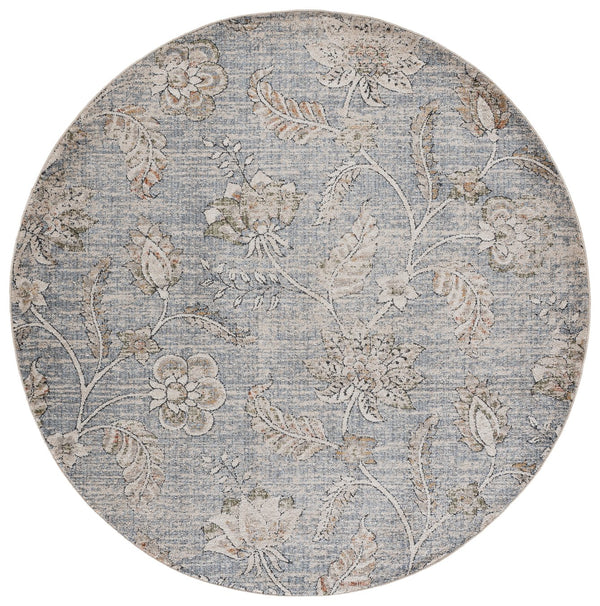 Safavieh Grove Floral-Inspired Blue And Ivory Area Rug — Low-Profile 3/8" Pile, Power-Loomed Durability, Turkish Craftsmanship 5'-3" x 7'-6" GOV634M-5