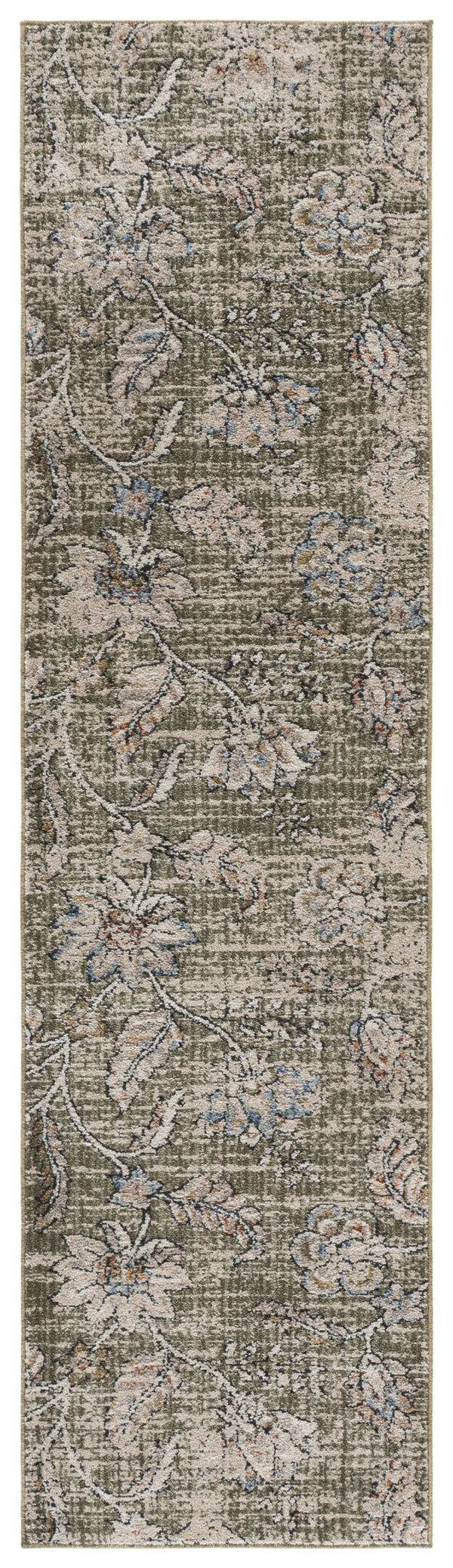 Safavieh Grove Elegant Green And Ivory Floral Area Rug — Transitional Low-Pile Durable Power-Loomed Turkish Finish 6'-7" x 6'-7" GOV634Y-7SQ