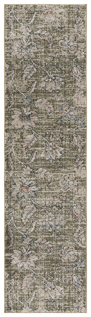 Safavieh Grove Elegant Green And Ivory Floral Area Rug — Power-Loomed Turkish Durability, Stain-Resistant Style 4'-0" x 6'-0" GOV634Y-4