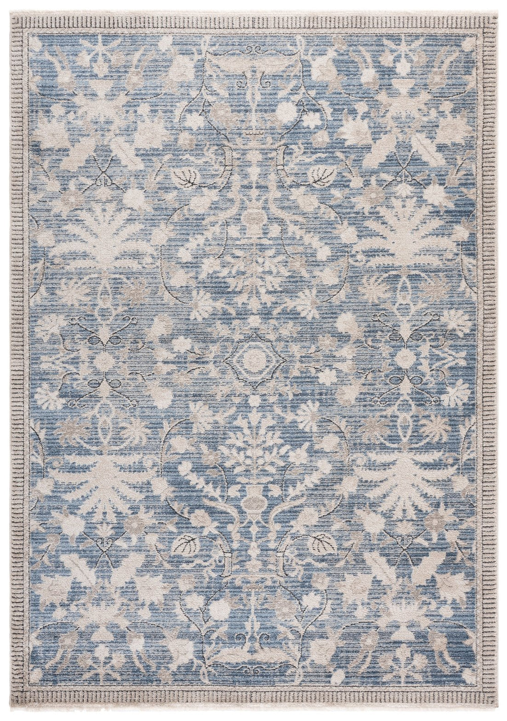 Safavieh Grove Round Blue & Ivory Floral Area Rug — Low-Profile, Machine-Made Turkish Polypropylene Elegance 6'-7" x 6'-7" GOV636M-7R