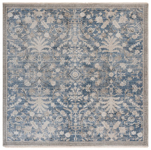 Safavieh Grove Serene Blue & Ivory Floral Square Rug — Power-Loomed Turkey, Soft Durable Fiber Blend, Elegant Decor 6'-7" x 6'-7" GOV636M-7SQ