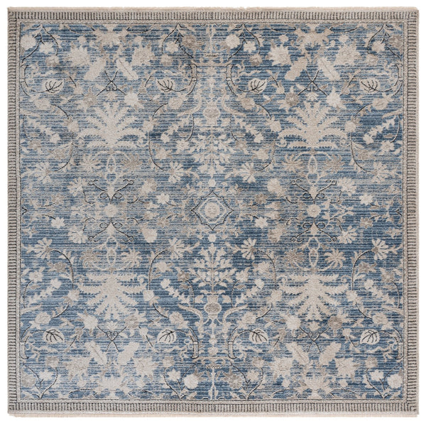 Safavieh Grove Serene Blue & Ivory Floral Square Rug — Power-Loomed Turkey, Soft Durable Fiber Blend, Elegant Decor 6'-7" x 6'-7" GOV636M-7SQ