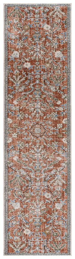 Safavieh Grove Turkish Power-Loomed Area Rug In Rust & Blue With Subtle Floral Motif, Low Pile Durability 8'-0" x 10'-0" GOV636P-8