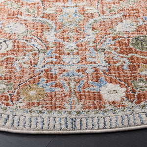 Safavieh Grove Runner Rug In Rust And Blue Floral Motif — Low-Profile Power-Loomed Durability For Halls 2'-2" x 8'-0" GOV636P-28