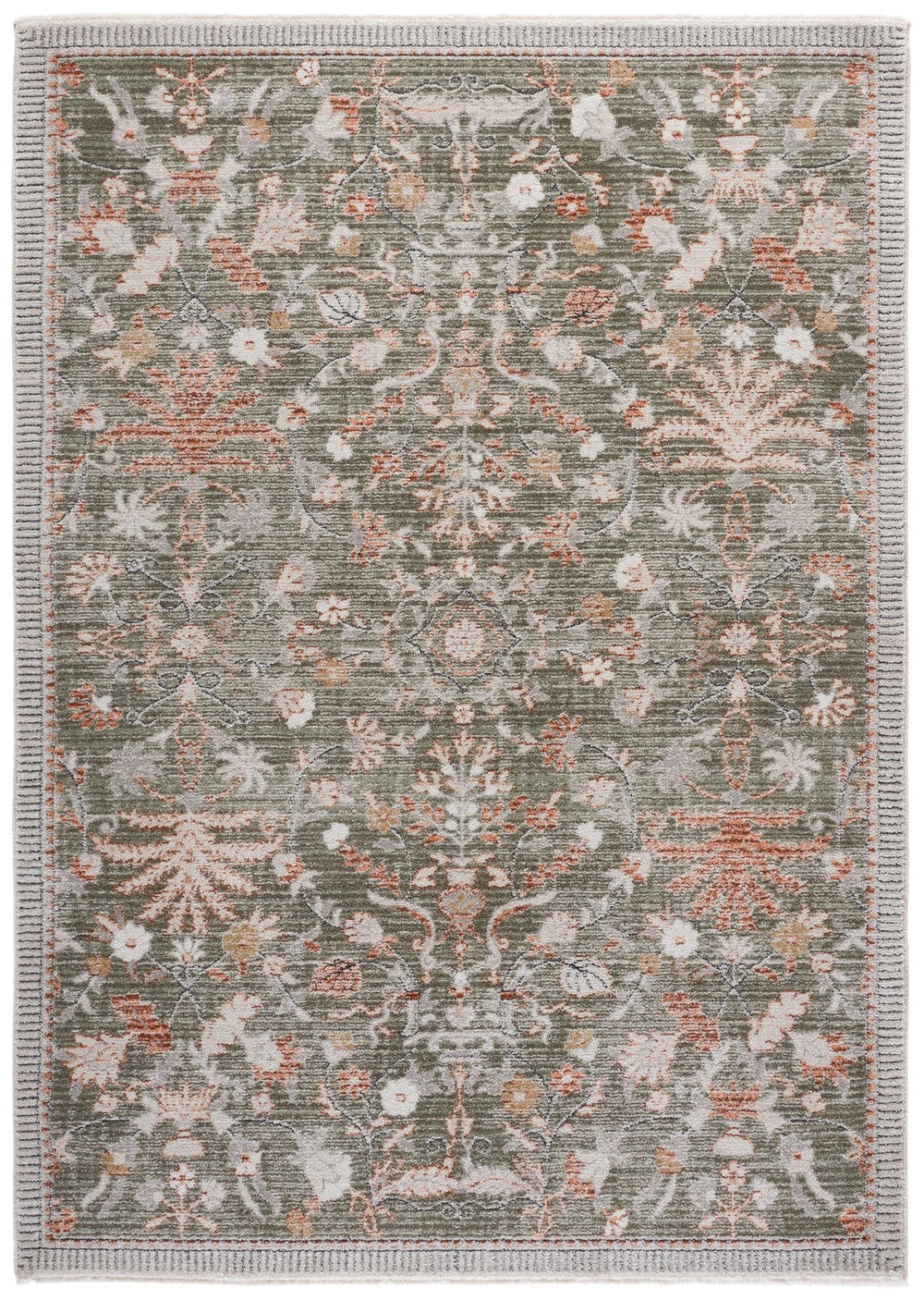 Safavieh Grove Serene Green And Ivory Square Rug — Floral-Inspired, Low-Profile Power-Loomed Luxury For Homes 6'-7" x 6'-7" GOV636Y-7SQ
