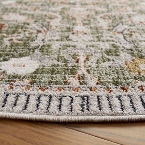 Safavieh Grove Serene Green And Ivory Square Rug — Floral-Inspired, Low-Profile Power-Loomed Luxury For Homes 6'-7" x 6'-7" GOV636Y-7SQ