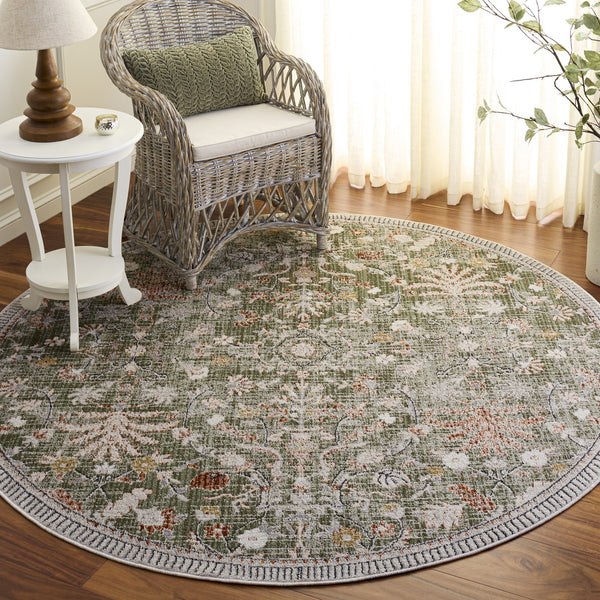 Safavieh Grove Serene Green & Ivory Floral Area Rug — Low Pile, Durable Power-Loomed Turkish Construction For Living Rooms And Bedrooms 5'-3" x 7'-6" GOV636Y-5