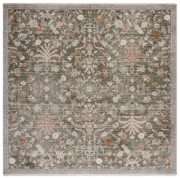 Safavieh Grove Turkish Power-Loomed Green And Ivory Floral Area Rug — Low-Profile, Stain-Resistant Elegance 8'-0" x 10'-0" GOV636Y-8