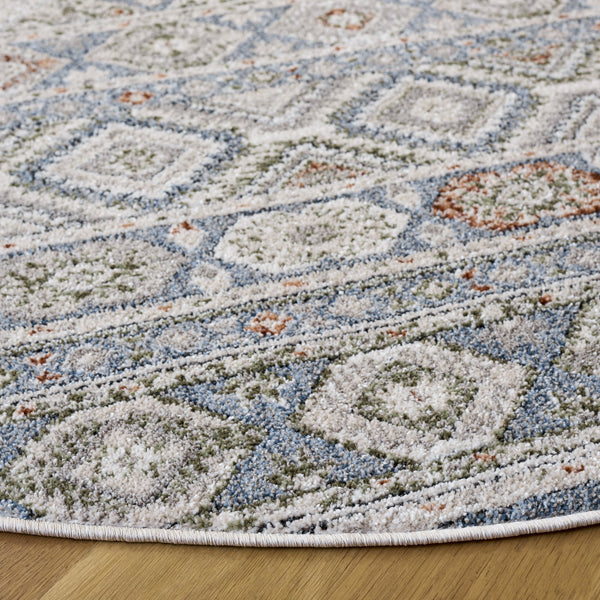 Safavieh Grove Modern Blue & Ivory Area Rug — Low-Profile, Durable Power-Loomed Turkish Design For Living Spaces 5'-3" x 7'-6" GOV670M-5