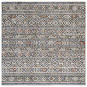 Safavieh Grove Calm Blue & Ivory Square Rug — Low-Profile Durable Power-Loomed Poly Blend For Modern Homes 6'-7" x 6'-7" GOV670M-7SQ
